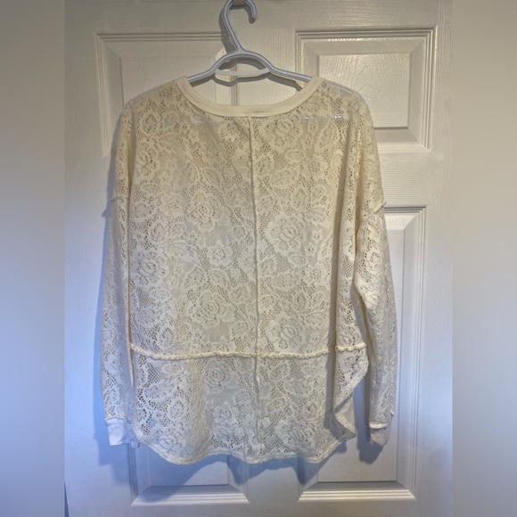 Free People Women's Cream Lace Sweater - Picture 6 of 6